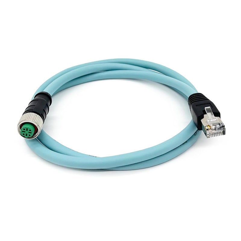 CHALITECK 3.28Ft M12 4Pin Female D Code to RJ45 Male Cat5e Ethernet Cable,PVC High-Flex Shielded Twisted Pair Industrial Cable Assembly,4A,250V,AWG24,for Industrial Camera & Automation Systems(1M) - Image 1